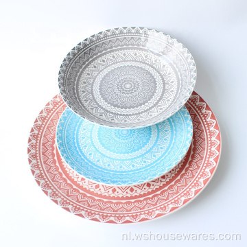 Groothandel snoep kleuren pad afdrukken porselein servies set